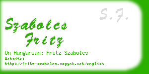 szabolcs fritz business card